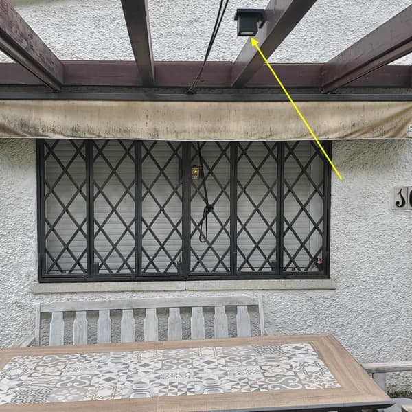 Ubicación de la luz de la terraza