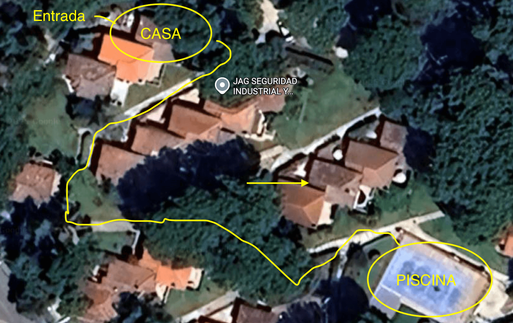 Mapa para llegar a la piscina
